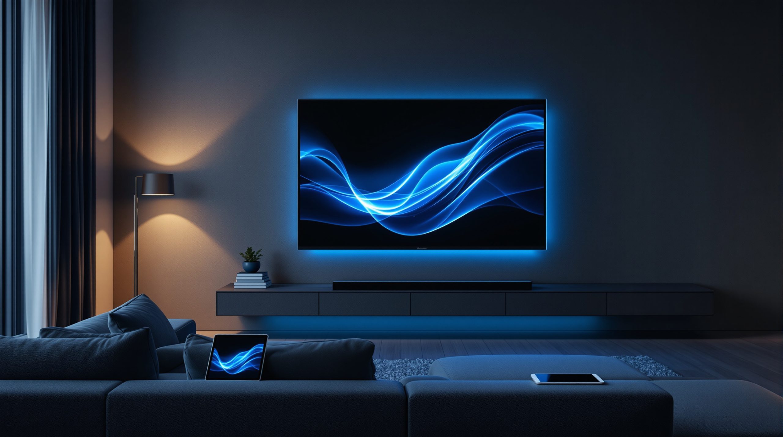 Abonnement IPTV 1 mois premium en 4K sur un téléviseur de salon et une tablette