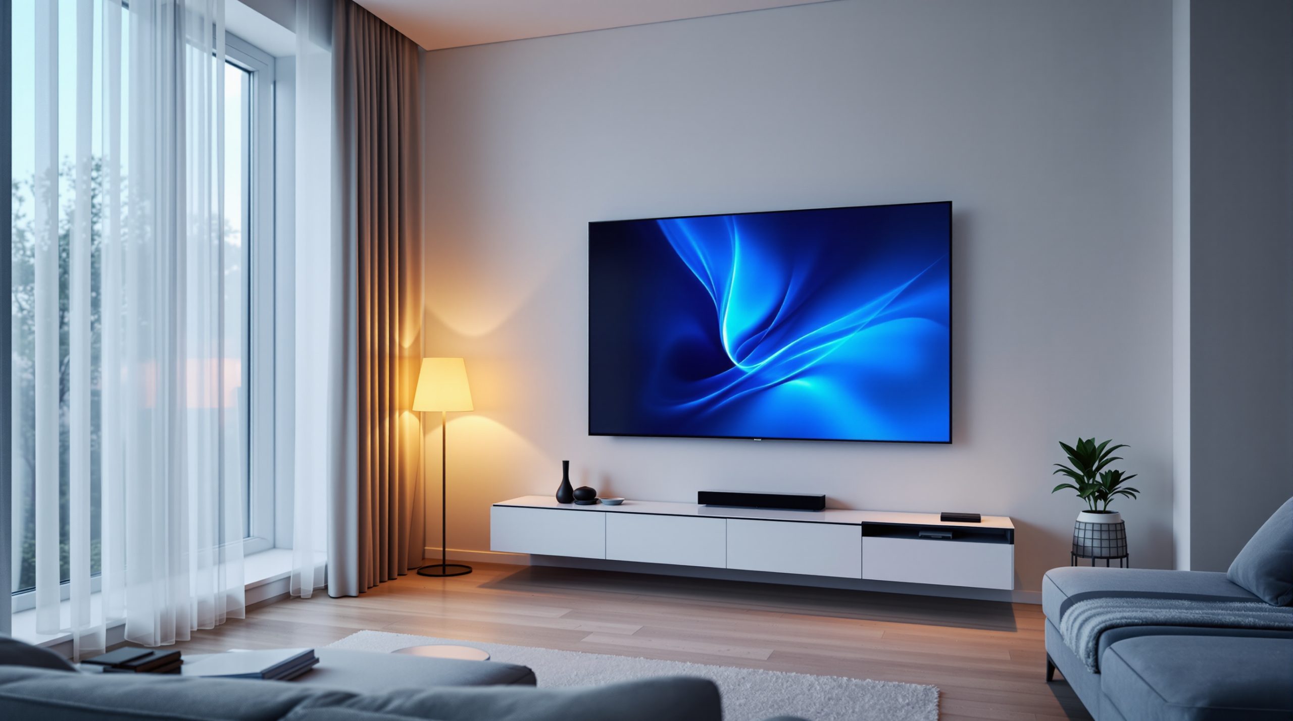 IPTV abonnement 1 maand in 4K op een smart-tv in de woonkamer